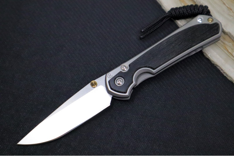 Chris Reeve Knives Small Sebenza 31 Polished - Drop Point Blade in CPM-Magnacut / Bog Oak Inlay (A6) S31-1620 - Northwest Knives