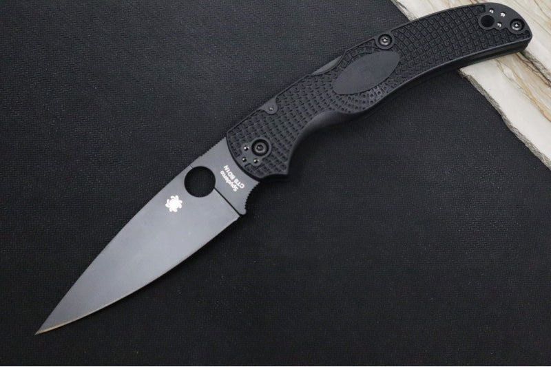 Spyderco Native Chief - Drop Point Blade / Black Finish / Black FRN Handle Scales C244PBBK - Northwest Knives