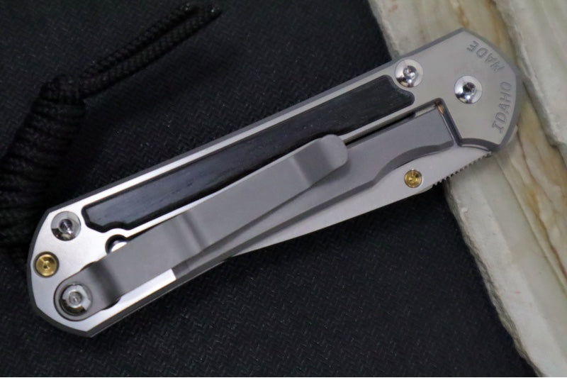 Chris Reeve Knives Small Sebenza 31 Polished - Drop Point Blade in CPM-Magnacut / Bog Oak Inlay (A6) S31-1620 - Northwest Knives