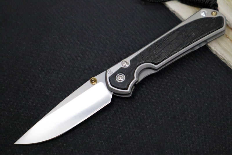 Chris Reeve Knives Small Sebenza 31 Polished - Drop Point Blade in CPM-Magnacut / Bog Oak Inlay (A2) S31-1620 - Northwest Knives