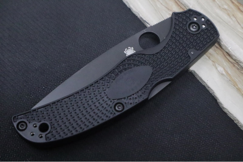 Spyderco Native Chief - Drop Point Blade / Black Finish / Black FRN Handle Scales C244PBBK - Northwest Knives