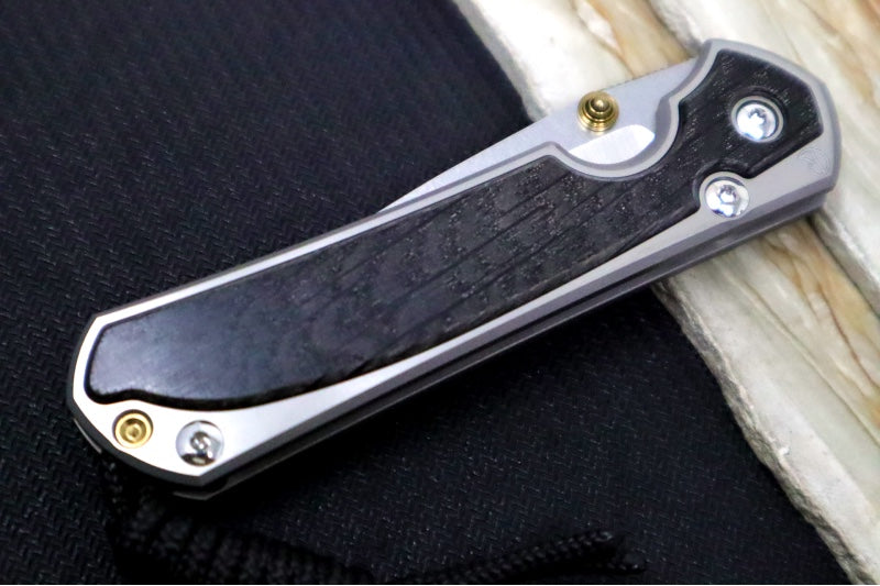 Chris Reeve Knives Small Sebenza 31 Polished - Drop Point Blade in CPM-Magnacut / Bog Oak Inlay (A2) S31-1620 - Northwest Knives