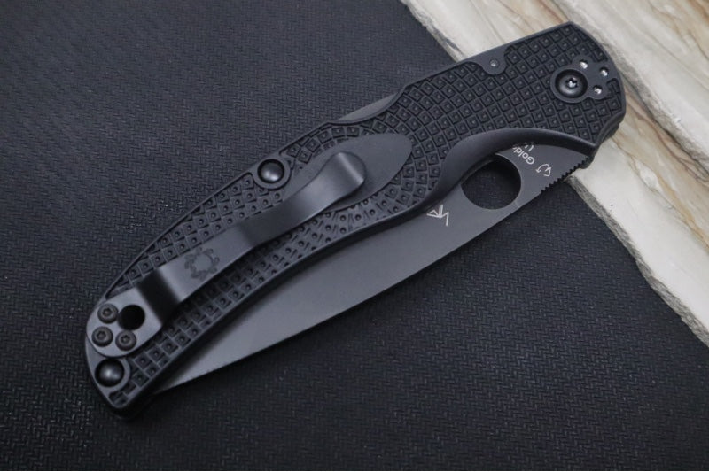 Spyderco Native Chief - Drop Point Blade / Black Finish / Black FRN Handle Scales C244PBBK