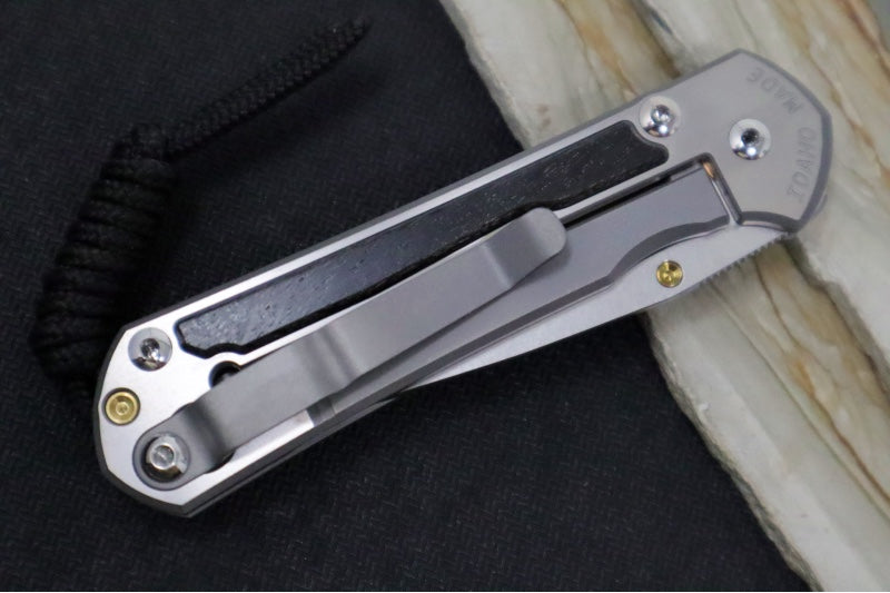 Chris Reeve Knives Small Sebenza 31 Polished - Drop Point Blade in CPM-Magnacut / Bog Oak Inlay (A2) S31-1620