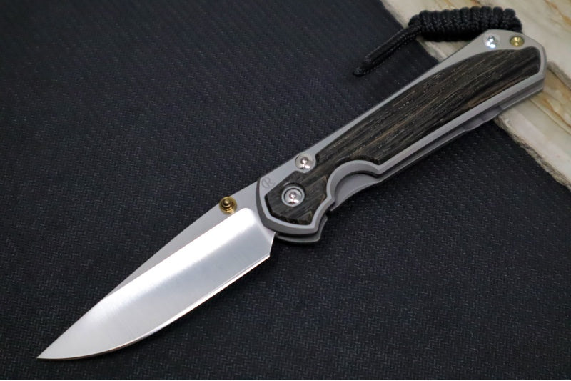 Chris Reeve Knives Small Sebenza 31 Polished - Drop Point Blade in CPM-Magnacut / Bog Oak Inlay (A3) S31-1620 - Northwest Knives