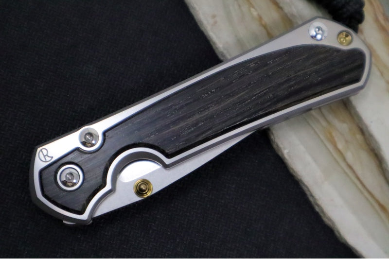 Chris Reeve Knives Small Sebenza 31 Polished - Drop Point Blade in CPM-Magnacut / Bog Oak Inlay (A3) S31-1620 - Northwest Knives
