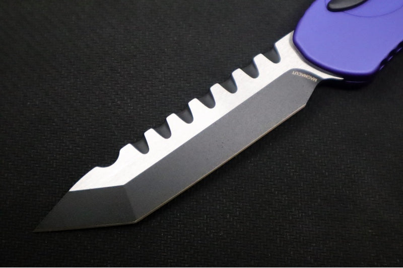 Heretic Knives Hydra Single Action OTF - Black Tanto Blade / CPM-Magnacut Steel / Purple Anodized Aluminum Handle H006-10A-PU