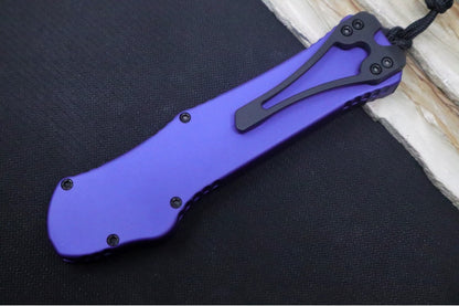 Heretic Knives Hydra Single Action OTF - Black Recurve Blade / CPM-Magnacut Steel / Purple Anodized Aluminum Handle H008-10A-PU