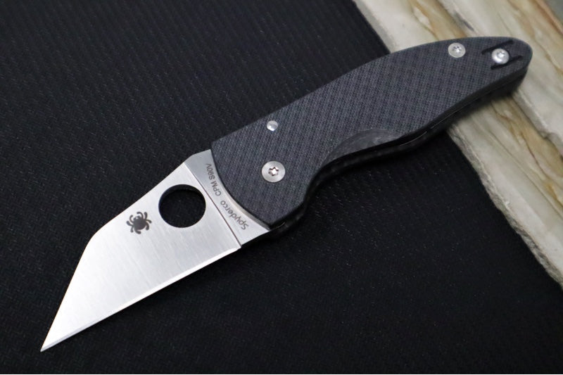 Spyderco Microjimbo SPRINT RUN - Black Carbon Fiber Handle / Satin Wharncliffe Blade / CPM-S90V - C264CFP