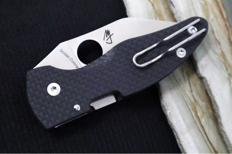 Spyderco Microjimbo SPRINT RUN - Black Carbon Fiber Handle / Satin Wharncliffe Blade / CPM-S90V - C264CFP