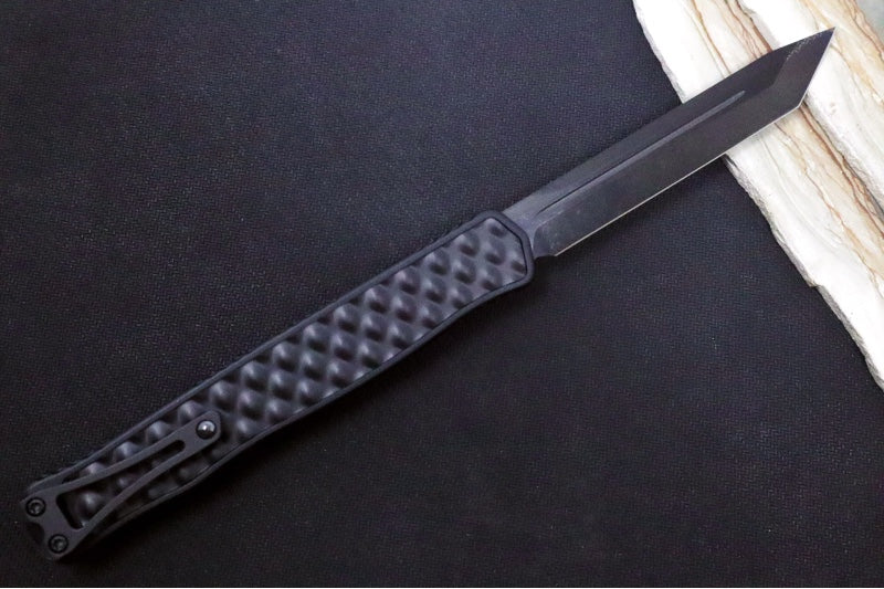 Heretic Knives Cleric II OTF - Black DLC Finish / Tanto Blade / Black Anodized Handle & Black DLC Stainless Steel Inlay / CPM-Magnacut Steel H019-6A-T