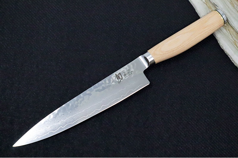 Shun Premier Blonde - 3pc Starter Set - 69 Layered Damascus -Hammered Tsuchime Finish - Blonde Colored Pakkawood Handle - Made in Seki City, Japan