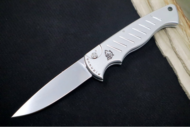 Piranha Knives "Pocket" - 154CM Blade / Silver Aluminum Handle