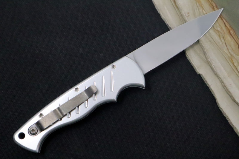 Piranha Knives "Pocket" - 154CM Blade / Silver Aluminum Handle