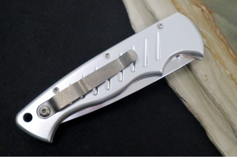 Piranha Knives "Pocket" - 154CM Blade / Silver Aluminum Handle - Northwest Knives