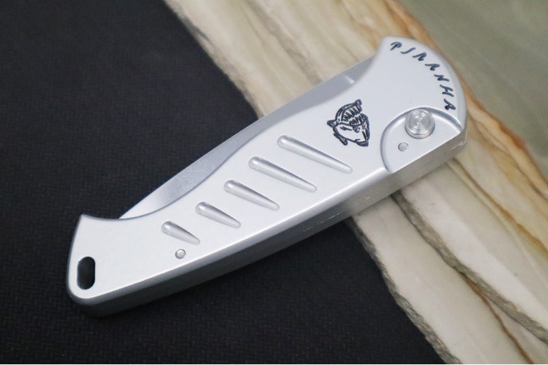 Piranha Knives "Fingerling" - 154CM Blade / Silver Aluminum Handle - Northwest Knives