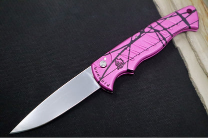 Piranha Knives "Pocket" - 154CM Blade / Pink Aluminum Handle