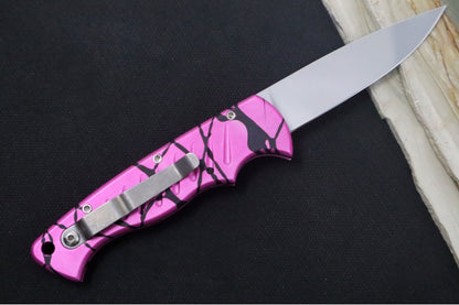 Piranha Knives "Pocket" - 154CM Blade / Pink Aluminum Handle