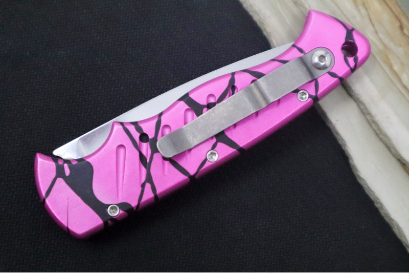 Piranha Knives "Pocket" - 154CM Blade / Pink Aluminum Handle