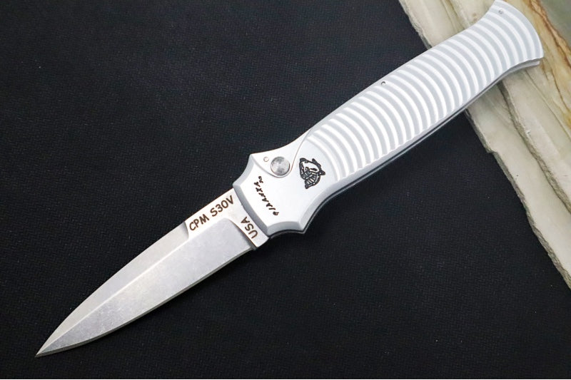 Piranha Knives "Bodyguard" - S30V Stonewash Blade / Silver Aluminum Handle
