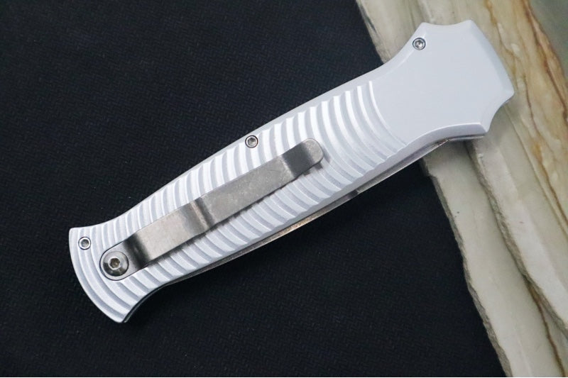 Piranha Knives "Bodyguard" - S30V Stonewash Blade / Silver Aluminum Handle - Northwest Knives