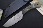Tops Pasayten Fixed Blade - 154CM Steel/ Clip Point Blade / Black Linen Micarta Handle / Kydex Sheath P001 - Northwest Knives