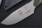 Tops Pasayten Fixed Blade - 154CM Steel/ Clip Point Blade / Black Linen Micarta Handle / Kydex Sheath P001 - Northwest Knives