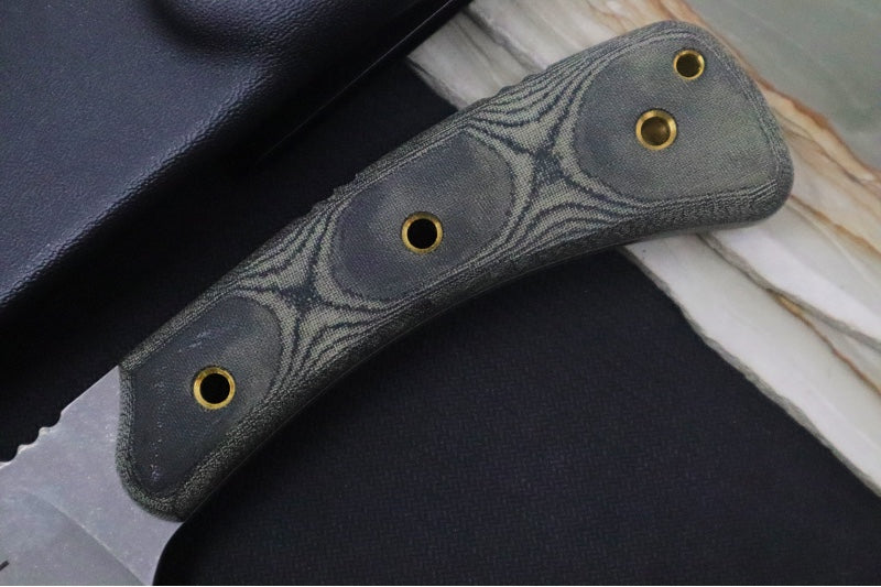 Tops Pasayten Fixed Blade - 154CM Steel/ Clip Point Blade / Black Linen Micarta Handle / Kydex Sheath P001 - Northwest Knives