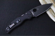 Spyderco Shaman Salt - Textured Black G10 / Black DLC Finish / Drop Point Blade / CPM-Magnacut Steel C229GMCBKP - Northwest Knives