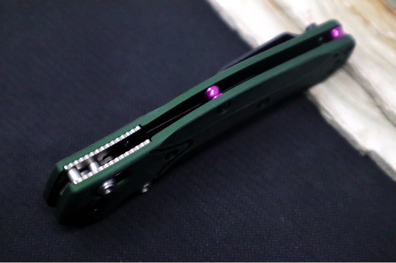 Benchmade 945 Mini Osborne - Satin Reverse Tanto Blade / CPM-S30V / Green Aluminum Handle - Northwest Knives