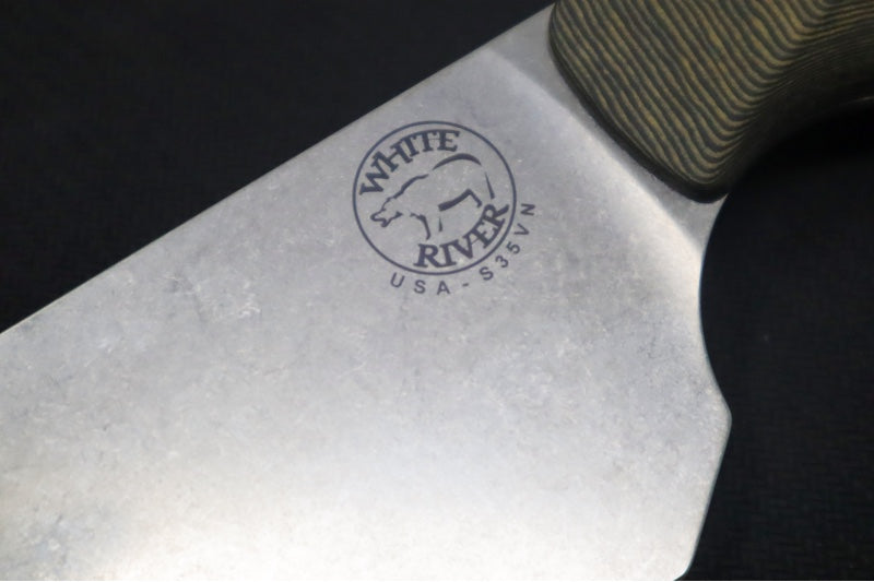 White River Liong Mah Kitchen Knives 2 Pc Set - Maple & Black Richlite Handle - CPM-S35VN Blade Steel - Made in the USA - Northwest Knives