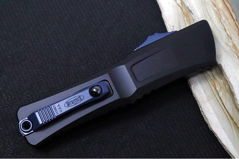 Microtech Combat Troodon OTF Gen III - Navy Coated Finish / Drop Point Blade / Black Anodized Aluminum Handle with Navy Accents 1143-1NASK