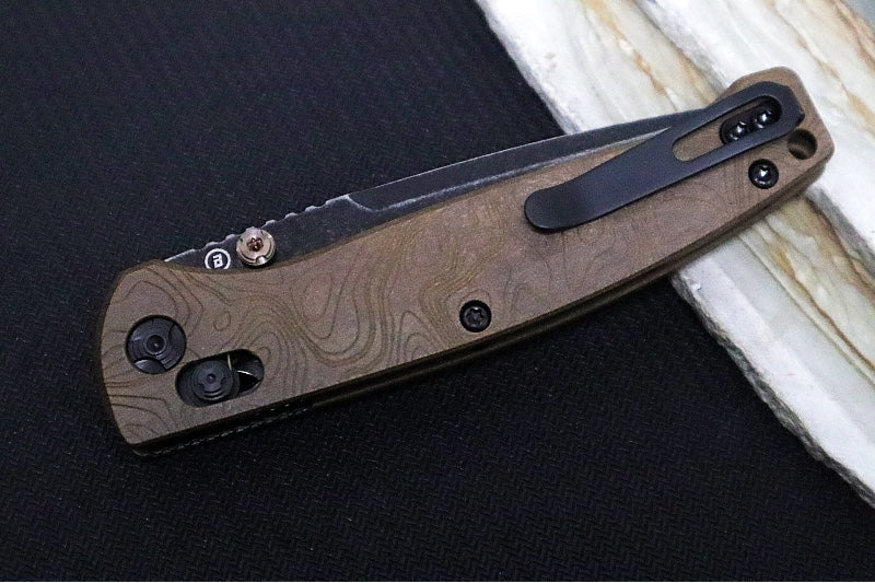 Hogue Knives Earth Series Mysto - Blackwash Finish / Clip Point Blade / CPM-Magnacut Steel / Topographic Browns Point Richlite Handles / AXIS Lock 24453 - Northwest Knives