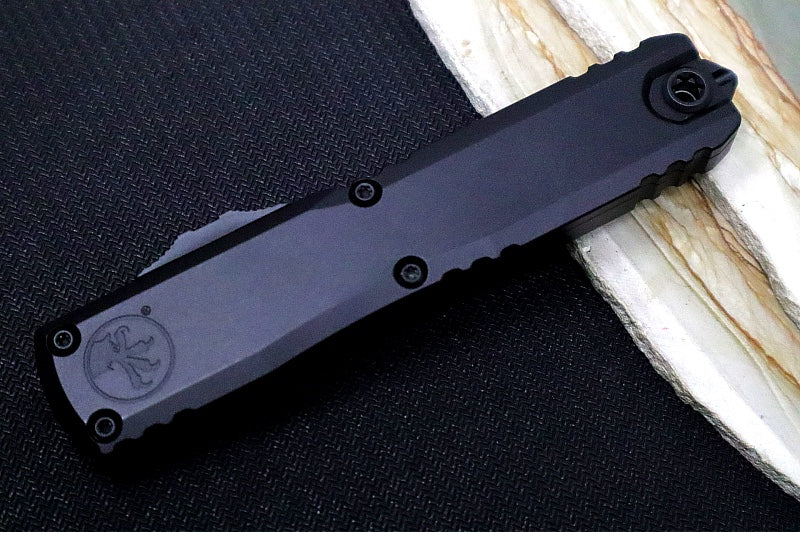 Microtech Ultratech Gen IV OTF Tactical - Black Finish / Dagger Blade / Black Anodized Aluminum Handle 11224-1T