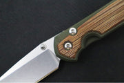 Chris Reeve Knives Small Sebenza 31 NWK Exclusive - Drop Point Blade / CPM-Magnacut Steel / OD Green Cerakote Handle & Natural Micarta Inlay / Camo Lanyard S31-1709 - Northwest Knives