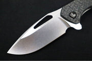 Koenig Arius - Standard With Black Carbon Fiber - Stonewashed Blade with Polished Flats - Black DLC Hardware & Spacer (Gen 4) - Northwest Knives
