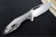 Koenig Arius - Standard With Black Carbon Fiber - Stonewashed Blade with Polished Flats - Black DLC Hardware & Spacer (Gen 4) - Northwest Knives