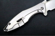 Koenig Arius - Standard With Black Carbon Fiber - Stonewashed Blade with Polished Flats - Black DLC Hardware & Spacer (Gen 4) - Northwest Knives