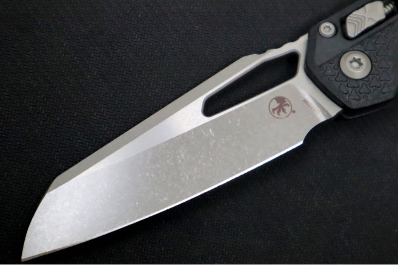 Microtech MSI Manual Folder - Apocalyptic Finished Blade / Black Polymer w/ Trim-Grip Handle 210T-10APPMBK - Northwest Knives