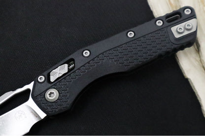 Microtech MSI Manual Folder - Stonewashed Finished Blade / Black Polymer w/ Trim-Grip Handle 210T-10PMBK