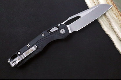 Microtech MSI Manual Folder - Apocalyptic Finished Blade / Black Polymer w/ Trim-Grip Handle 210T-10APPMBK