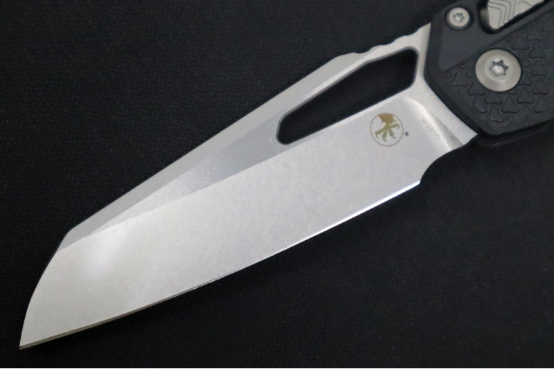 Microtech MSI Manual Folder - Stonewashed Finished Blade / Black Polymer w/ Trim-Grip Handle 210T-10PMBK - Northwest Knives
