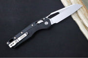 Microtech MSI Manual Folder - Stonewashed Finished Blade / Black Polymer w/ Trim-Grip Handle 210T-10PMBK - Northwest Knives