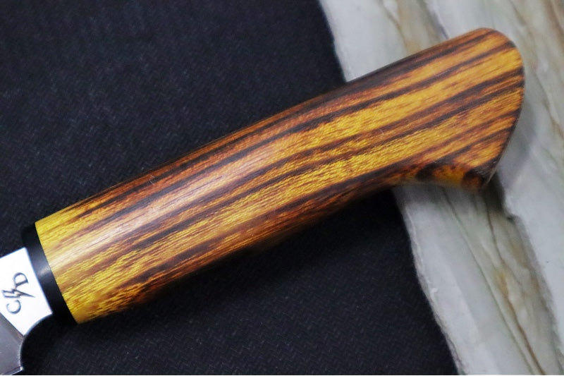 Corey Dunlap Custom Knives - Inazuma 3.5" Paring Knife - Western Styled Charred Osage Handle ZC00062591