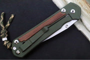 Chris Reeve Knives Large Sebenza 31 NWK Exclusive - Drop Point Blade / CPM-Magnacut Steel / OD Green Cerakote Handle with Natural Micarta / Camo Lanyard L31-1709 - Northwest Knives
