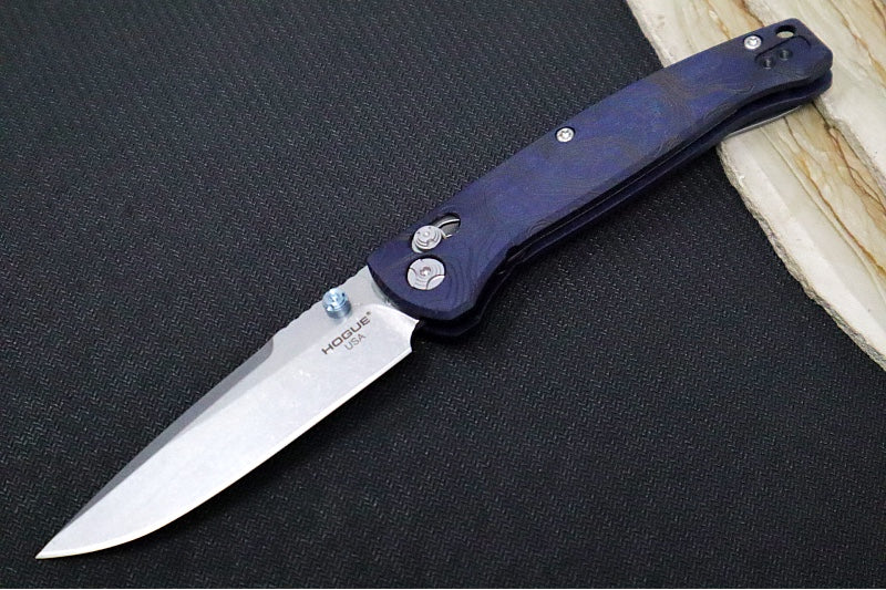 Hogue Knives Water Series Mysto - Blackwash Finish / Clip Point Blade / CPM-Magnacut Steel / Topographic Blue Canyon Richlite Handles / AXIS Lock 24456