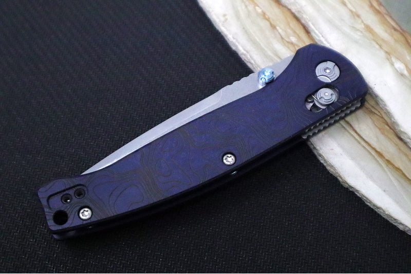 Hogue Knives Water Series Mysto - Blackwash Finish / Clip Point Blade / CPM-Magnacut Steel / Topographic Blue Canyon Richlite Handles / AXIS Lock 24456