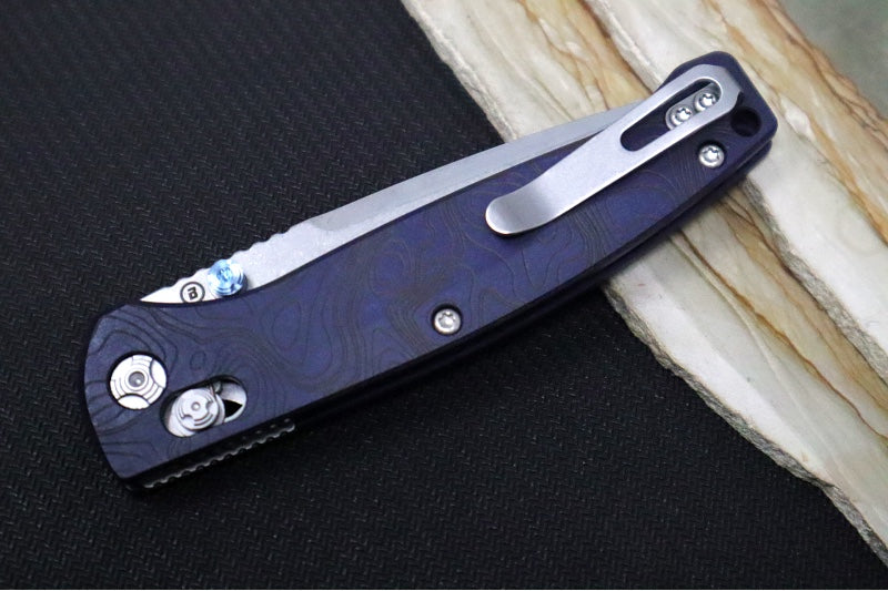 Hogue Knives Water Series Mysto - Blackwash Finish / Clip Point Blade / CPM-Magnacut Steel / Topographic Blue Canyon Richlite Handles / AXIS Lock 24456