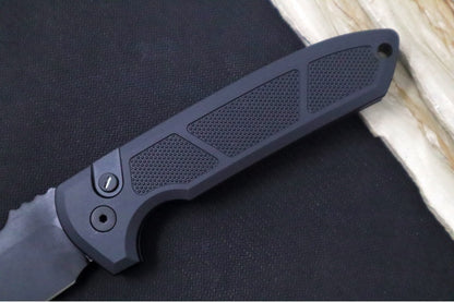 Pro Tech Rockeye OPERATOR Auto - Black Aluminum Handle / Tritium Push Button / Black CPM-S35VN Blade LG307-OPERATOR