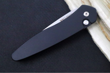 Pro Tech Newport Auto - Black Handle - S35VN Stonewash Blade